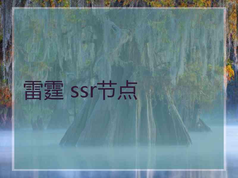 雷霆 ssr节点