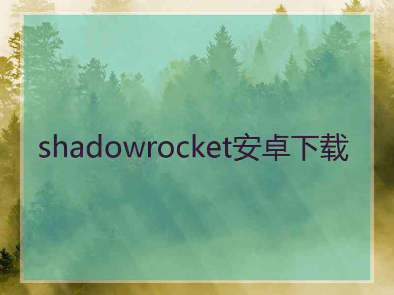 shadowrocket安卓下载