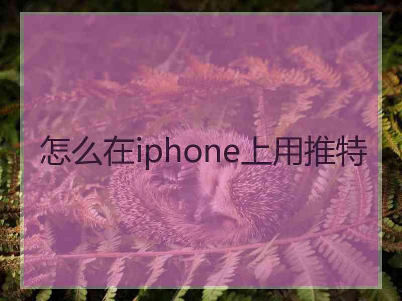 怎么在iphone上用推特